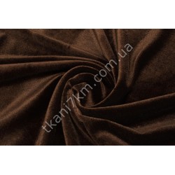Трикотажна тканина Velour (темно-коричневого кольору)